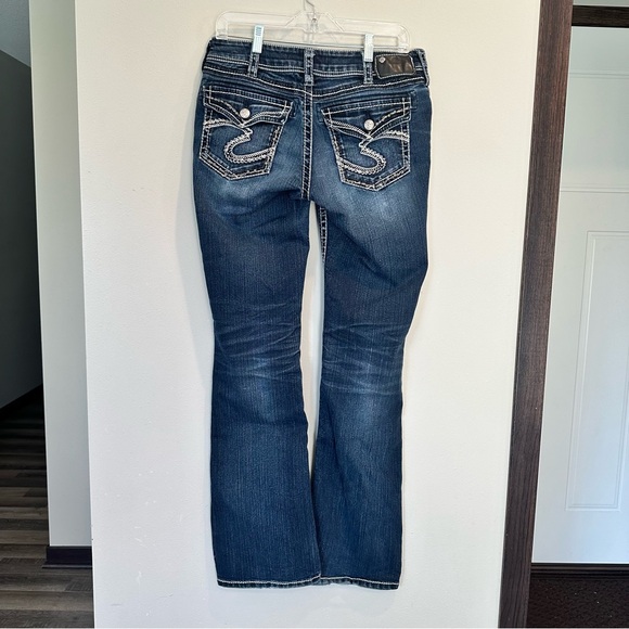 Silver Jeans Suki Flap Pockets Bootcut Rhinestone Gems Medium Wash Women’s 30x34 - Picture 5 of 16